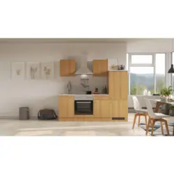 Einbauk&uuml;che K&uuml;chenblock M&ouml;belix Nano Buchefarben/Beige B: 220 cm