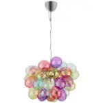 M&ouml;belix H&auml;ngeleuchte Corby H: 45 cm 8-Flammig aus buntem Glas