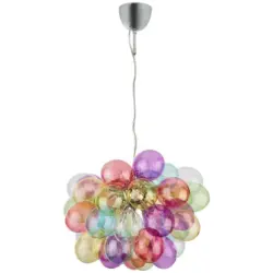 H&auml;ngeleuchte Corby H: 45 cm 8-Flammig aus buntem Glas
