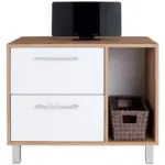 M&ouml;belix Kommode mit Soft-Close B 75cm Box, Artisan Eiche Dekor/Wei&szlig;