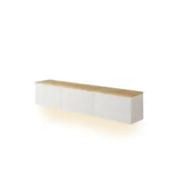 Lowboard Neon Wei&szlig;/Eichefarben B: 160 cm