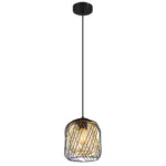 M&ouml;belix H&auml;ngeleuchte Dichti Schwarz Goldfarben D: 18 cm