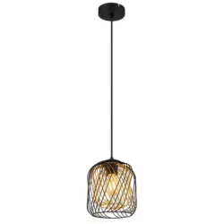 H&auml;ngeleuchte Dichti Schwarz Goldfarben D: 18 cm
