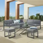 M&ouml;belix Loungegarnitur Rio aus Metall/Glas mit Kissen