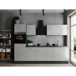 K&Uuml;CHENBLOCK Oliver Grau, Wei&szlig; B: 280 cm
