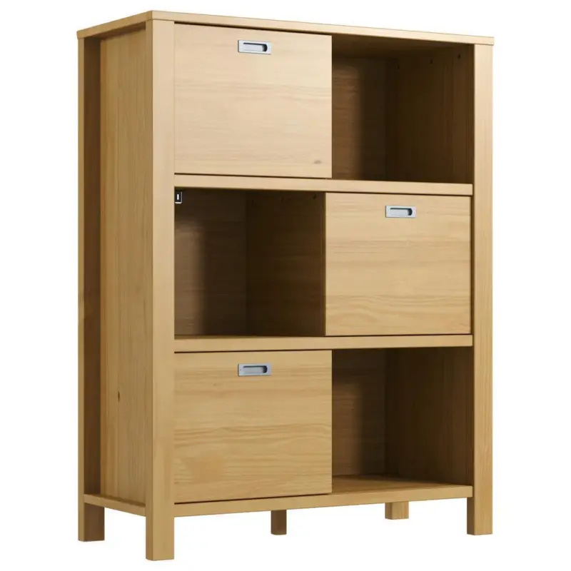 B&uuml;cherregal mit Schiebet&uuml;ren Eterno B: 100 cm Naturfarben