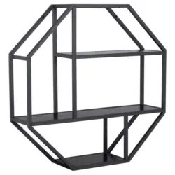Wandregal Dekor Seaford Trend B: 77 cm Schwarz