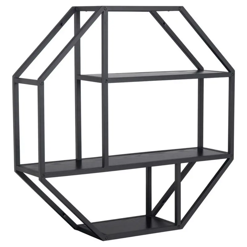 Wandregal Dekor Seaford Trend B: 77 cm Schwarz