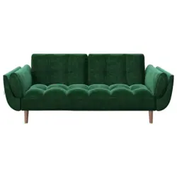 2-Sitzer-Sofa Scarlett mit Schlaffunktion Gr&uuml;n Samt