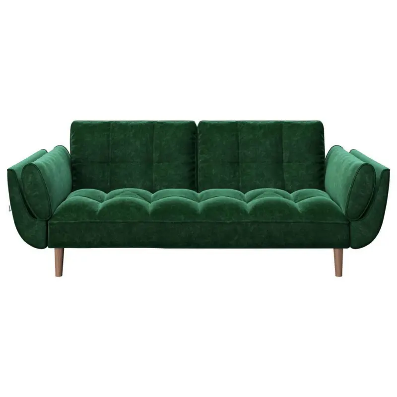 2-Sitzer-Sofa Scarlett mit Schlaffunktion Gr&uuml;n Samt
