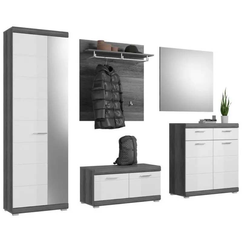 Garderobe Scout Wei&szlig;/Rauchsilber B: 272 cm