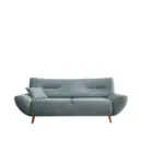 M&ouml;belix 3-Sitzer-Sofa Chenille Blau R&uuml;cken echt