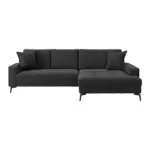 M&ouml;belix Ecksofa Zero mit Kissen Schwarz 286x173 cm