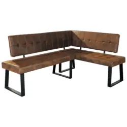 Eckbank Braun Webstoff Lavik 185x134 cm