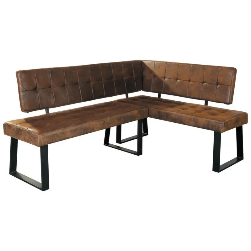 Eckbank Braun Webstoff Lavik 185x134 cm
