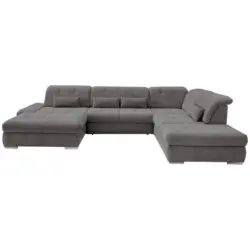 Wohnlandschaft Dalida mit Schlaffunktion Braun/Grau