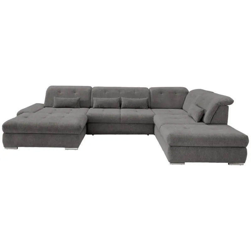 Wohnlandschaft Dalida mit Schlaffunktion Braun/Grau