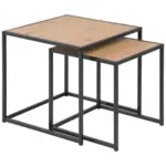M&ouml;belix Beistelltisch 2er-Set Seaford, Wildeiche Dekor/Schwarz