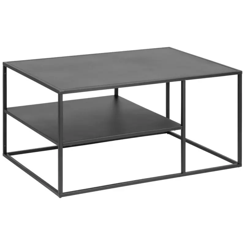 Couchtisch Stahl mit Ablagefach Newton, schwarz