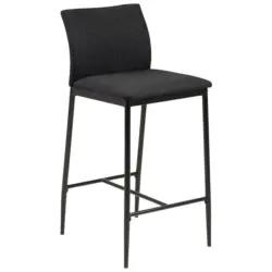 Barhocker mit Lehne gepolstert Demina Schwarz