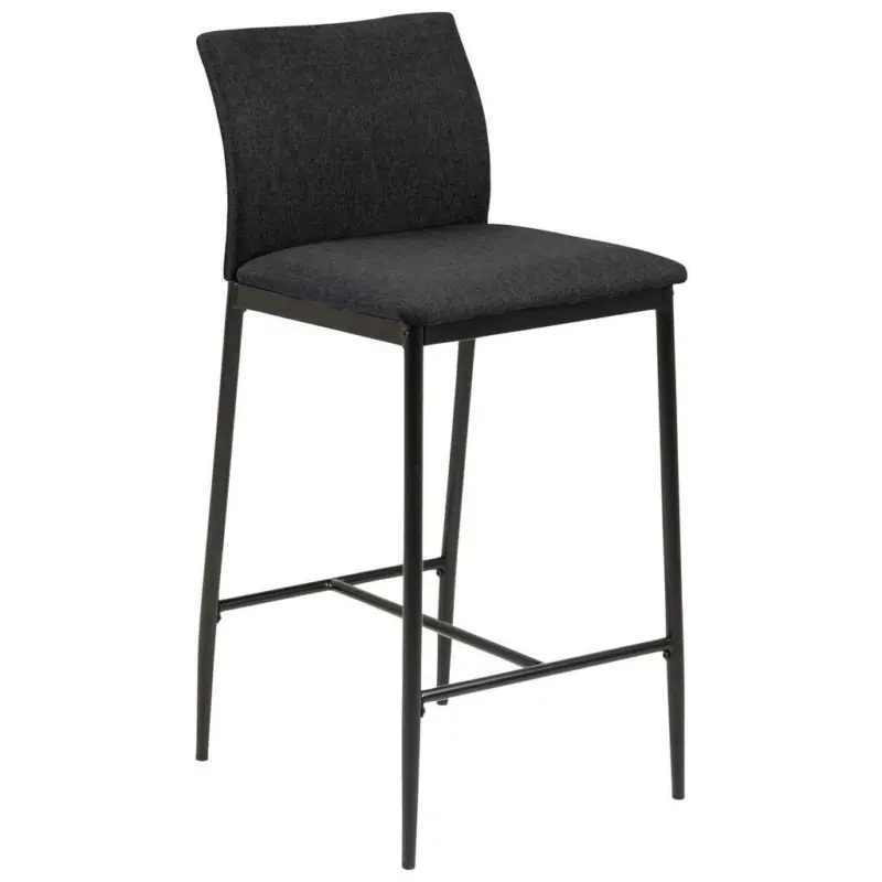 Barhocker mit Lehne gepolstert Demina Schwarz