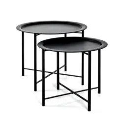 Couchtisch Set rund Schwarz