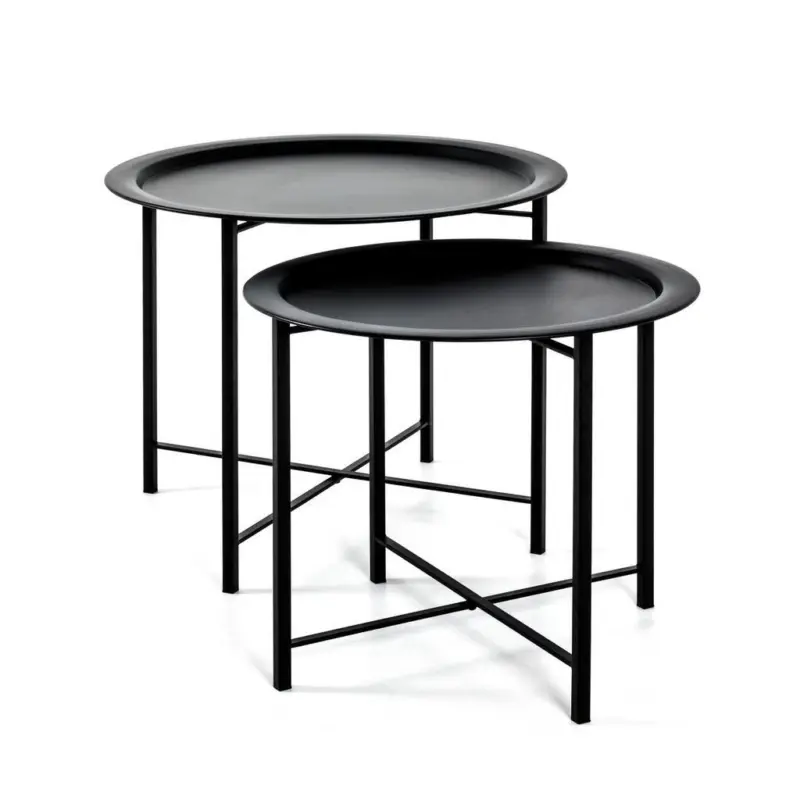 Couchtisch Set rund Schwarz