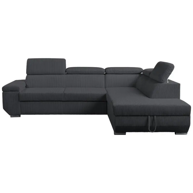 Ecksofa Lars I Cord anthrazit, LF: 123x193cm