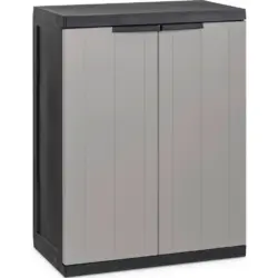 Ger&auml;teschrank versperrbar 65x85x37 cm, schwarz/Hellgrau