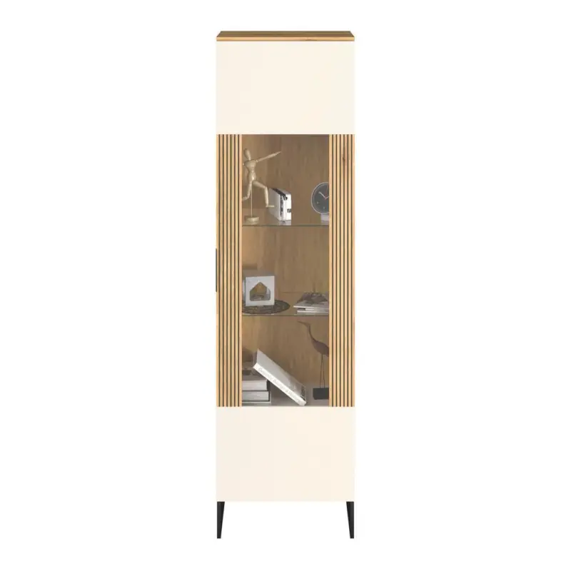 Vitrine King Eichefarben/Kaschmir B: 55,2cm