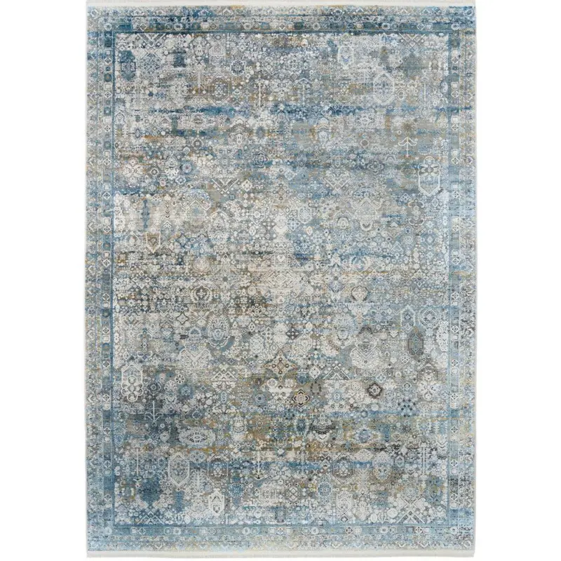 Teppich L&auml;ufer Blau/Grau Toulon 80x250 cm