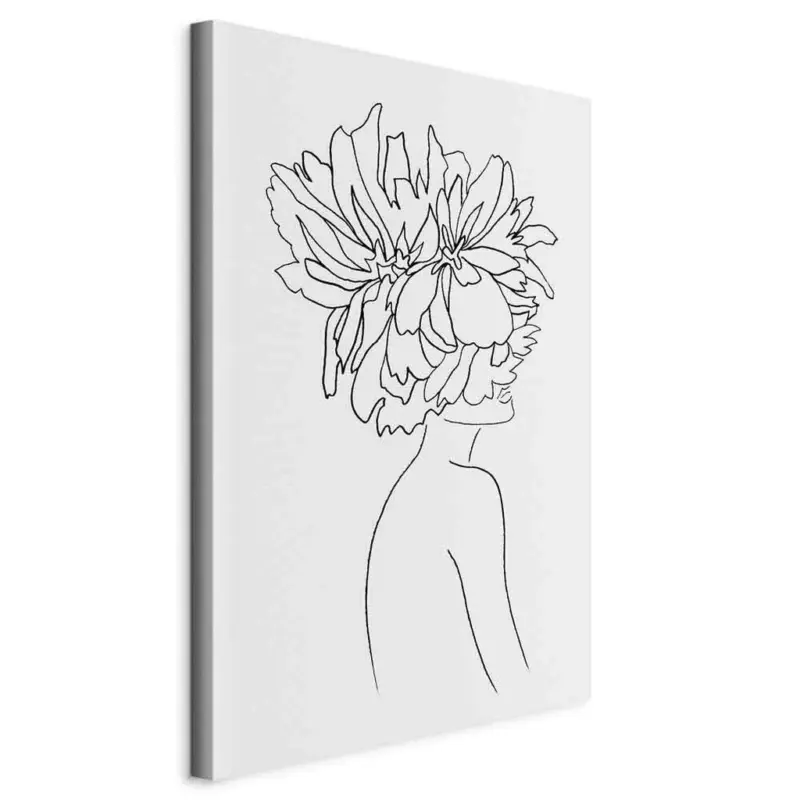 Leinwandbild Floral Argument Schwarz Wei&szlig; B: 40 cm