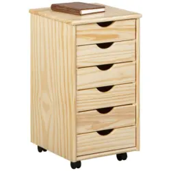 Rollcontainer Holz massiv Kiefer Natur Nils 35x65x40 cm