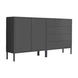 SIDEBOARD Mailand 3 B: 158 cm Anthrazit