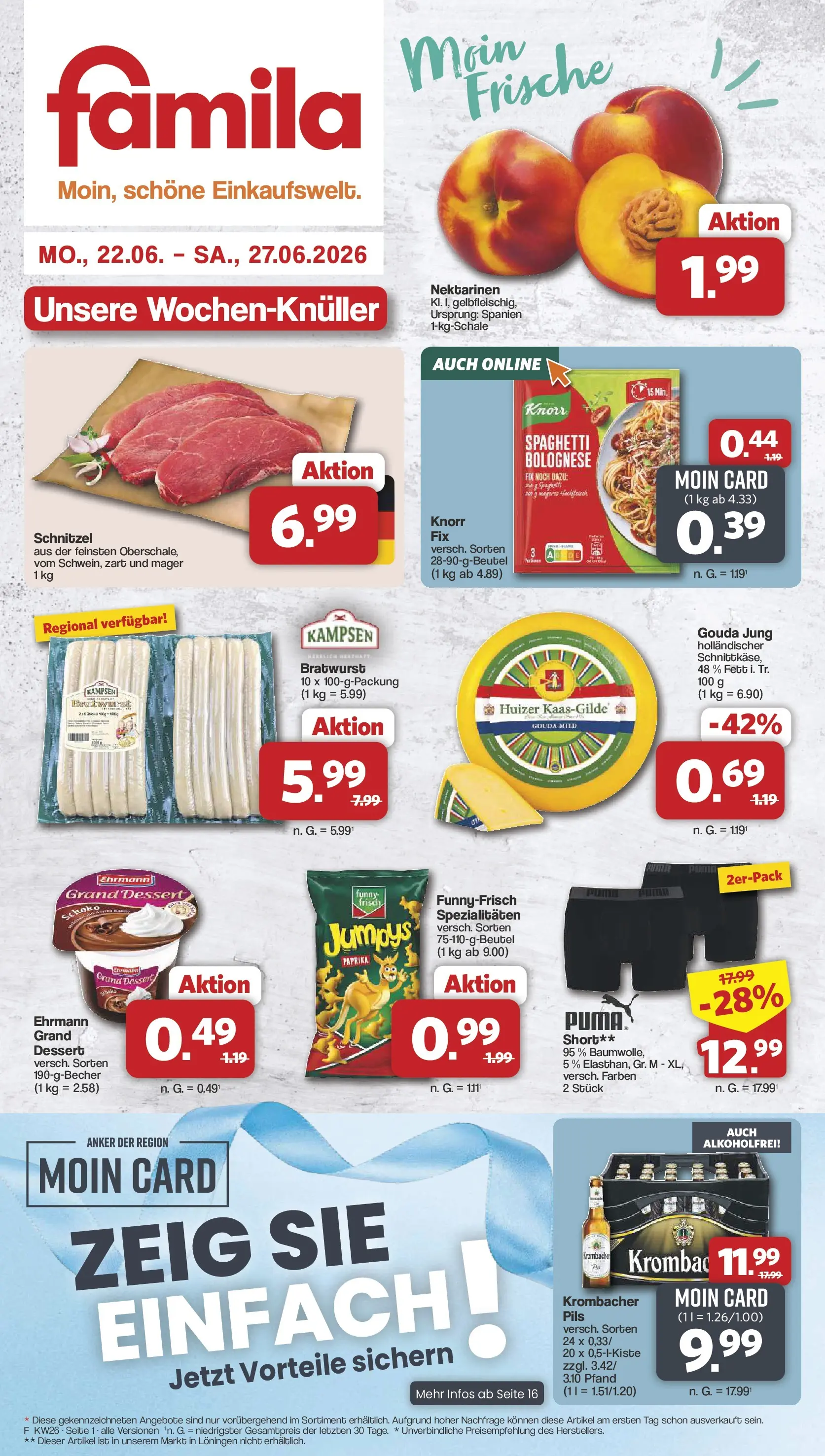Famila Nordwest Wochenangebote (ab 22.06.2026) zum Blättern | Seite: 1