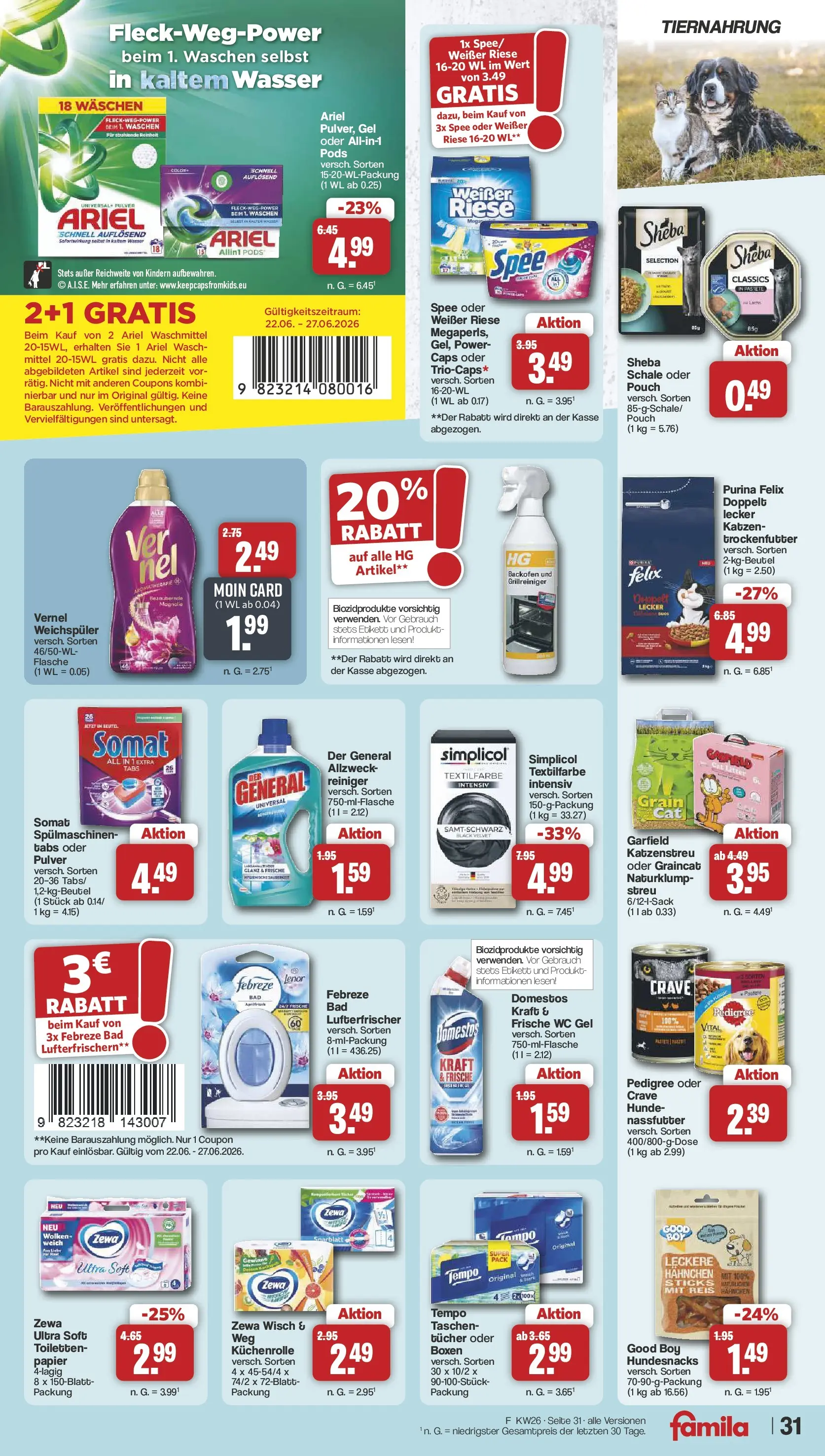 Famila Nordwest Wochenangebote (ab 22.06.2026) zum Blättern | Seite: 34