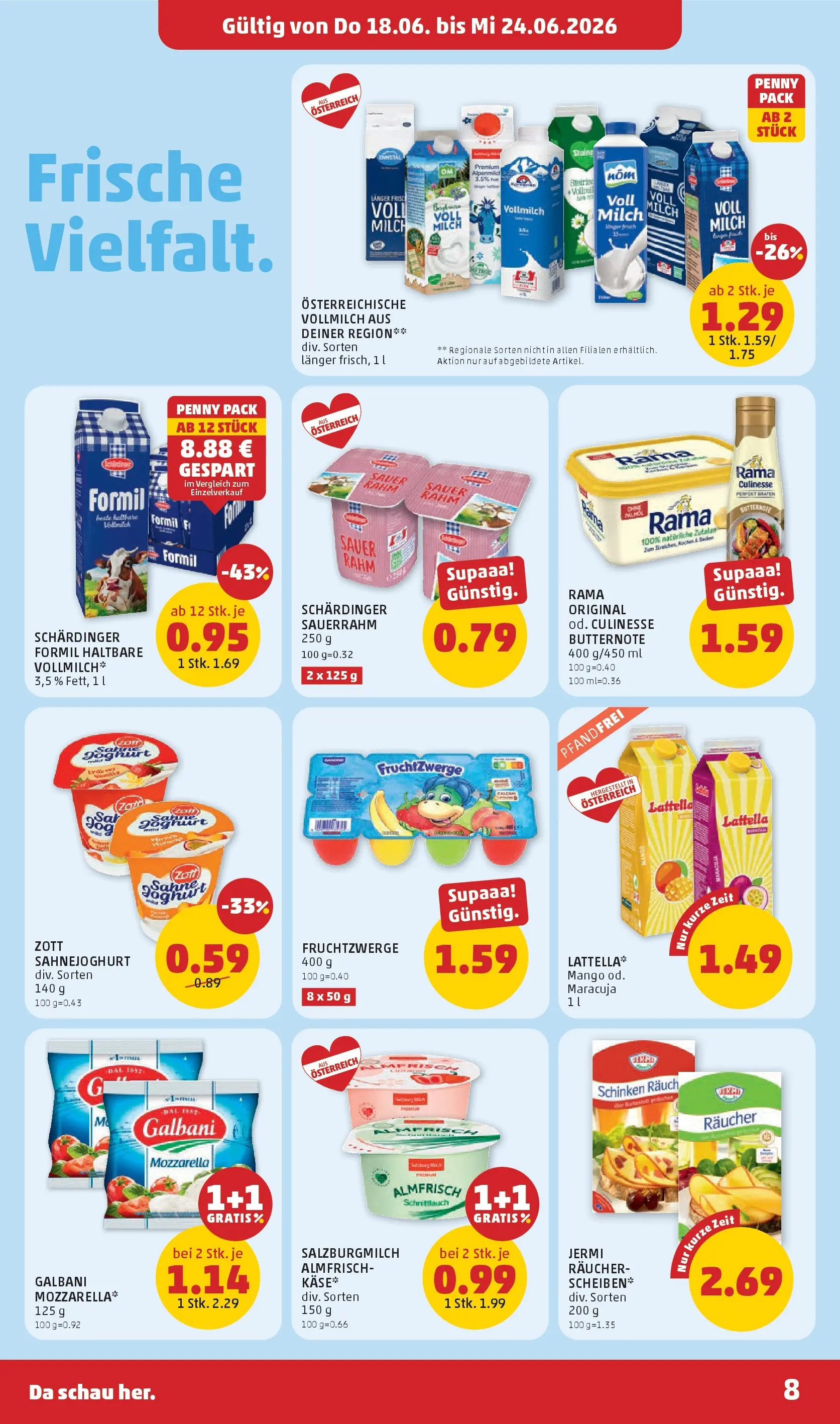 Penny Markt - PENNY: Die ganze Woche sparen. ab (17.06.2026) - Angebote, Prospekt | Seite: 8 | Produkte: Mango, Joghurt, Schinken, Sauerrahm