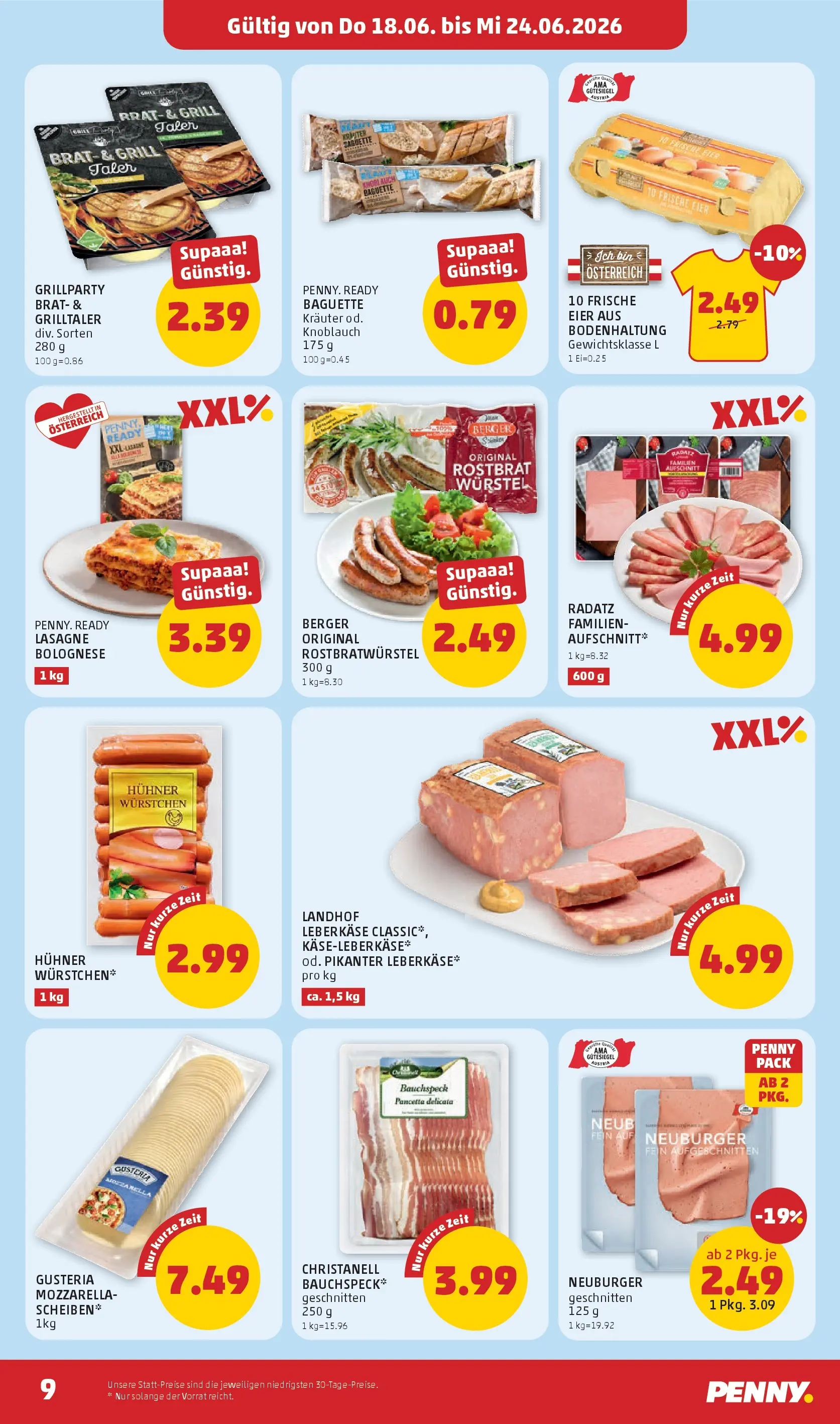 Penny Markt - PENNY: Die ganze Woche sparen. ab (17.06.2026) - Angebote, Prospekt | Seite: 9 | Produkte: Knoblauch, Jääkaappipakastin, Grill, Eier