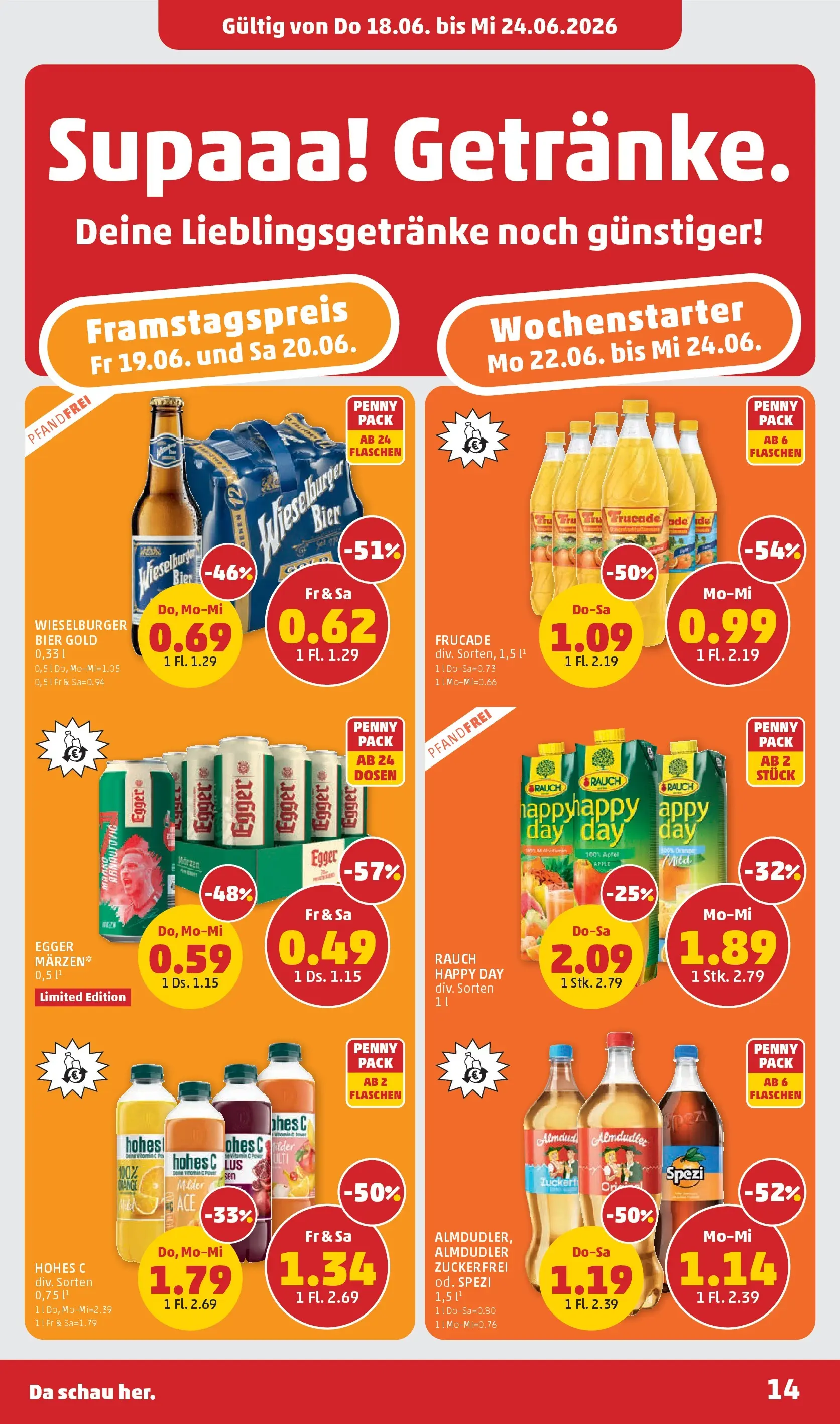 Penny Markt - PENNY: Die ganze Woche sparen. ab (17.06.2026) - Angebote, Prospekt | Seite: 14 | Produkte: Bier