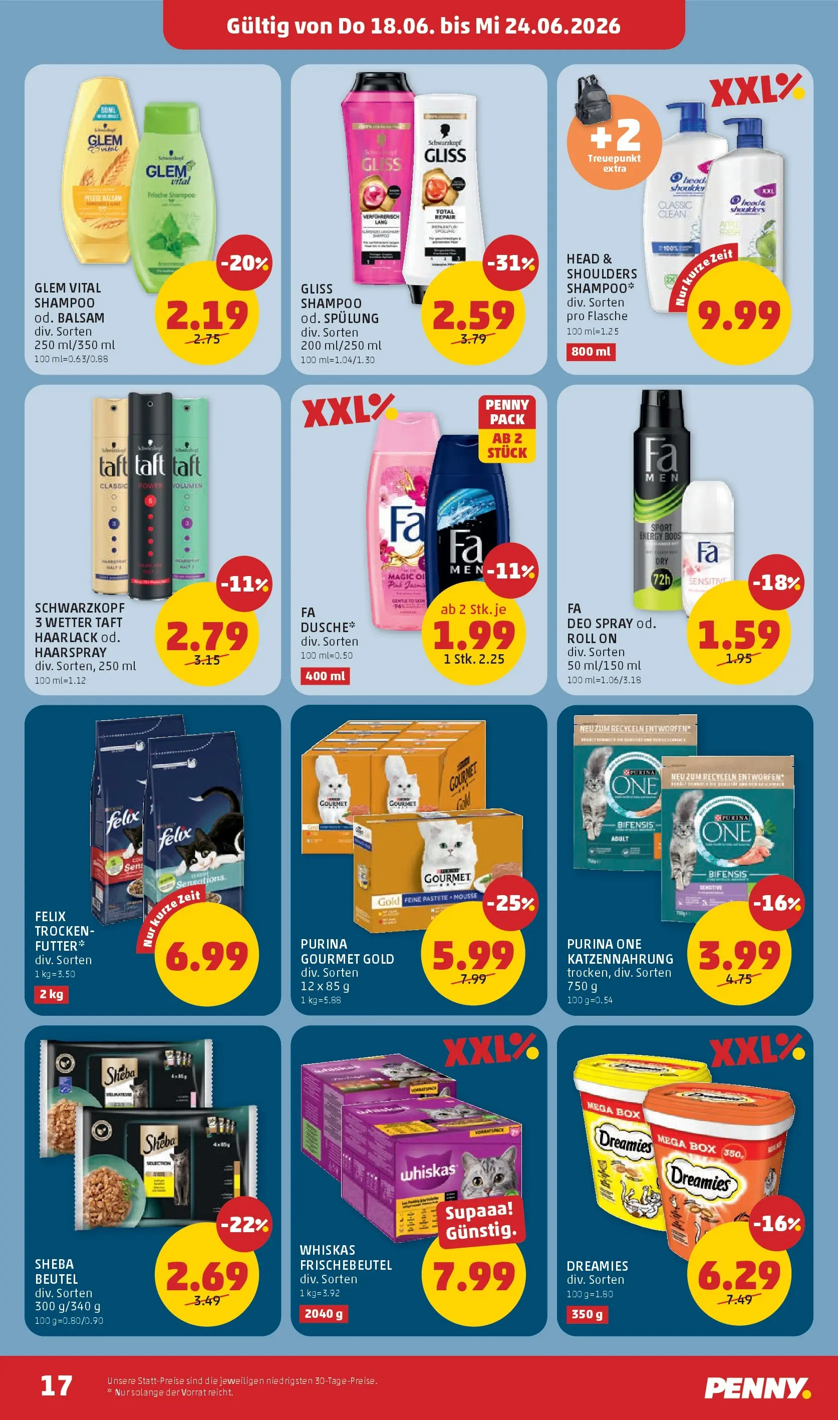 Penny Markt - PENNY: Die ganze Woche sparen. ab (17.06.2026) - Angebote, Prospekt | Seite: 17 | Produkte: Box, Shampoo, Spülung, Haarspray