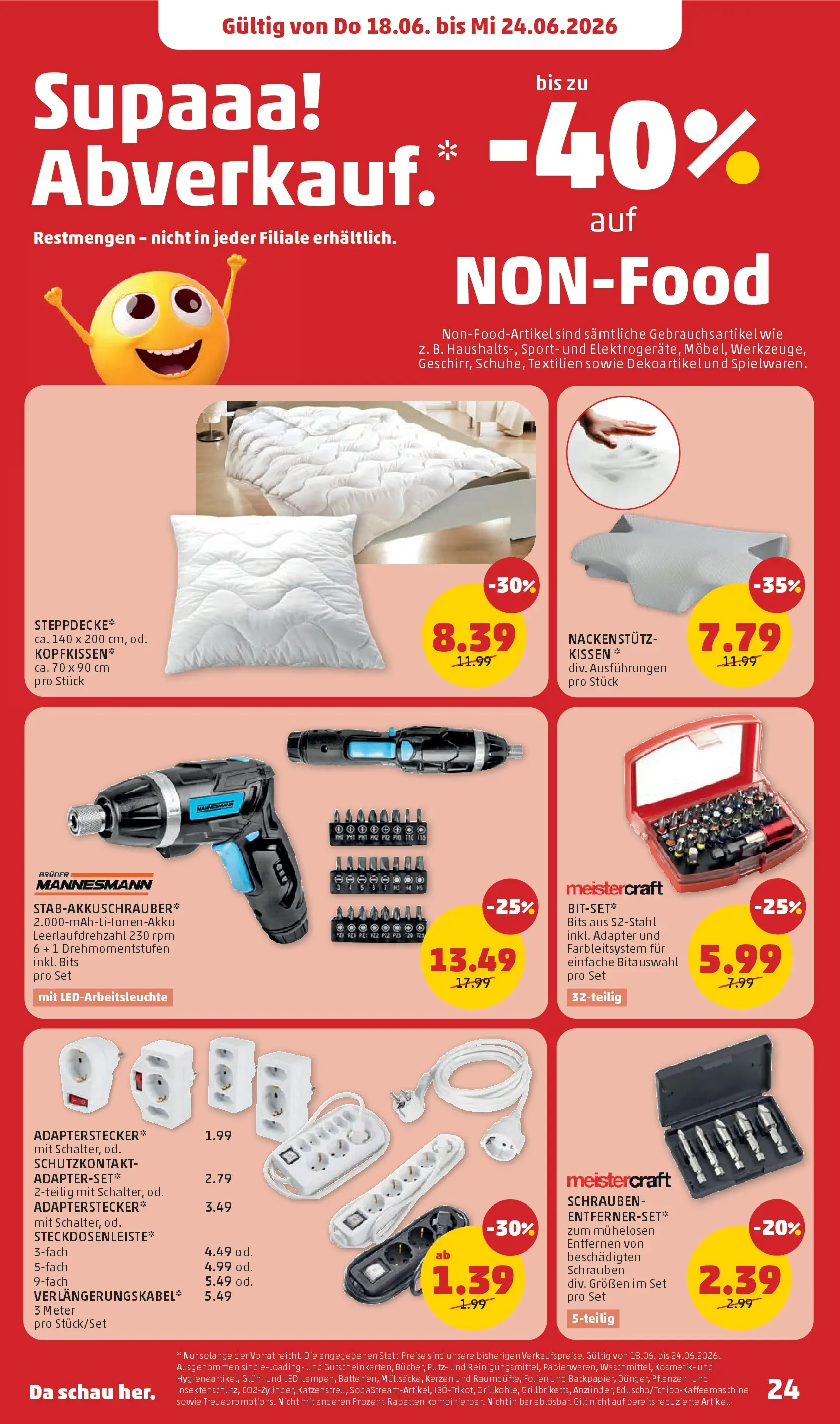 Penny Markt - PENNY: Die ganze Woche sparen. ab (17.06.2026) - Angebote, Prospekt | Seite: 24 | Produkte: Adapter, Kissen
