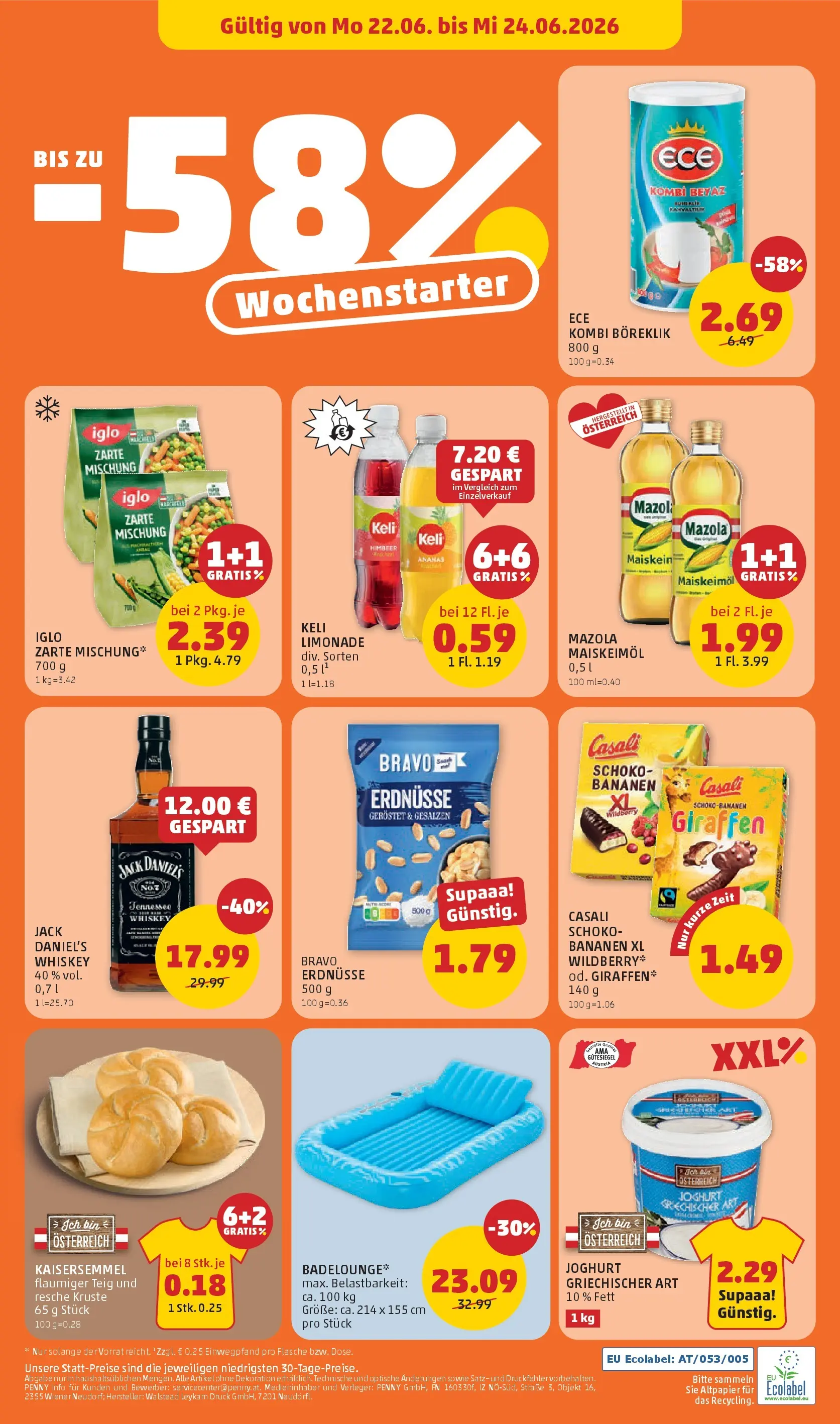Penny Markt - PENNY: Die ganze Woche sparen. ab (17.06.2026) - Angebote, Prospekt | Seite: 28 | Produkte: Папионка, Joghurt, Bananen, Ananas