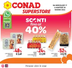 Anteprima del volantino Conad - Sconti fino al 40% valido a partire dal 16.06.2026 Anteprima del volantino Conad - Sconti fino al 40% valido a partire dal 16.06.2026