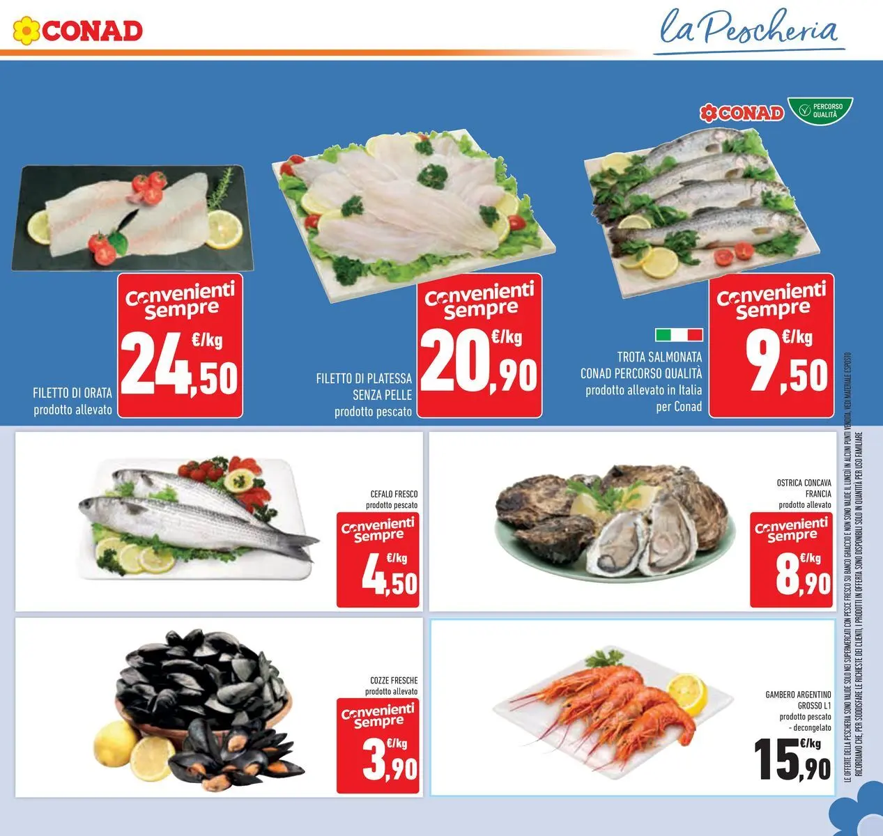 Volantino Conad dal 16/06/2026 > Anteprima | Pagina: 11 | Prodotti: Pesce, Cozze, Trota, Orata