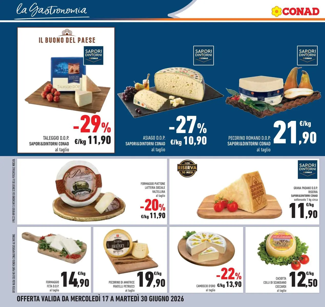 Volantino Conad dal 16/06/2026 > Anteprima | Pagina: 12 | Prodotti: Pallone, Grana Padano, Feta, Pecorino