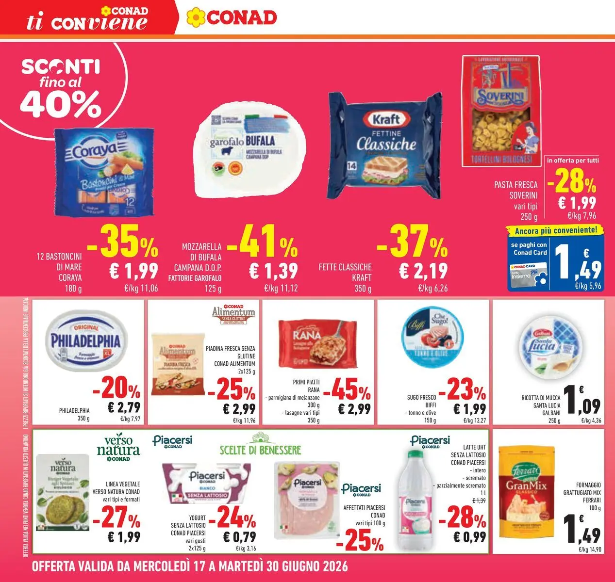 Volantino Conad dal 16/06/2026 > Anteprima | Pagina: 22 | Prodotti: Yogurt senza lattosio, Yogurt, Tonno, Ricotta