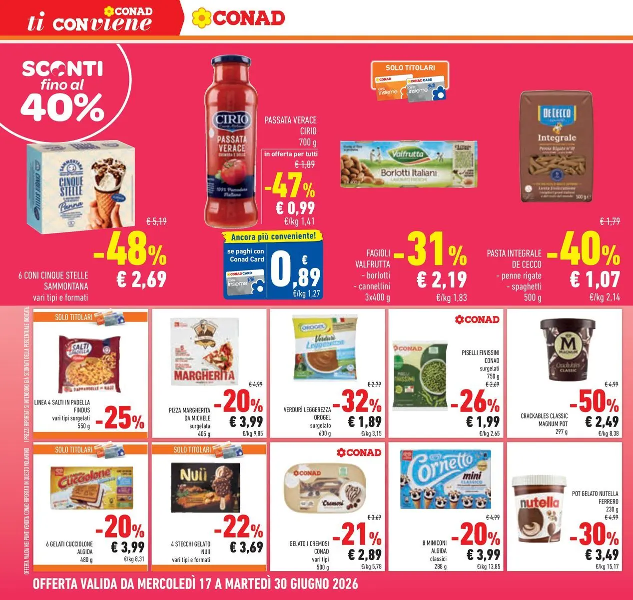Volantino Conad dal 16/06/2026 > Anteprima | Pagina: 24 | Prodotti: Gelato, Fagioli, Pasta, Penne