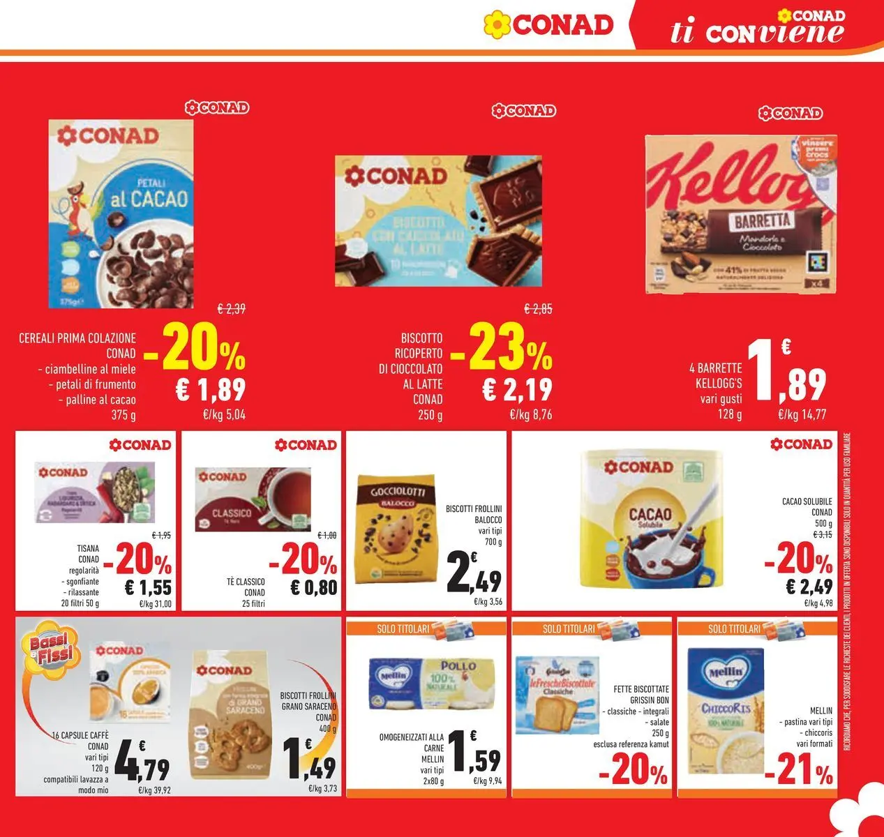 Volantino Conad dal 16/06/2026 > Anteprima | Pagina: 33 | Prodotti: Tè, Cereali, Biscotti, Mandorle