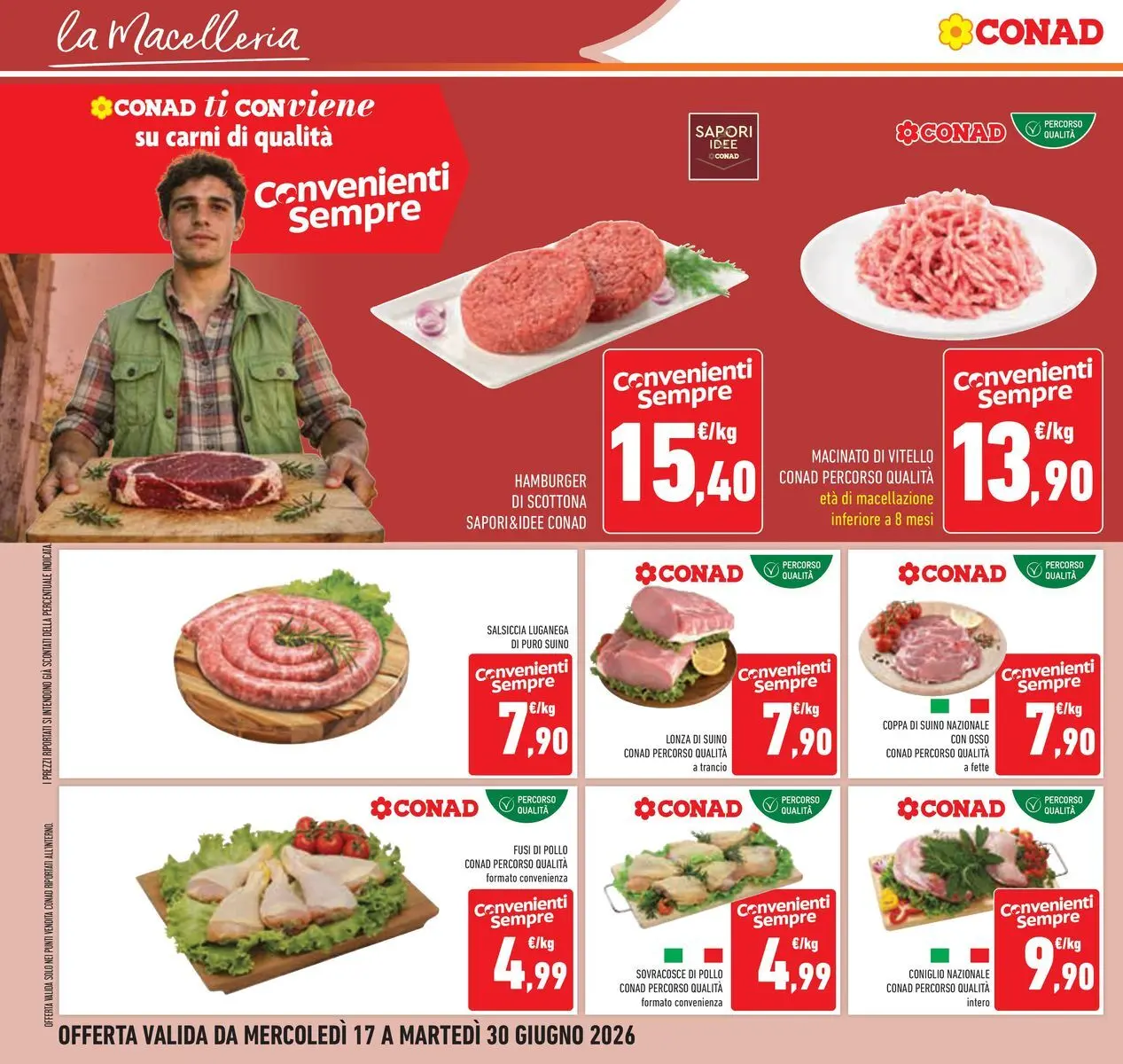 Volantino Conad dal 16/06/2026 > Anteprima | Pagina: 12 | Prodotti: Suino, Salsiccia, Vitello, Macinato