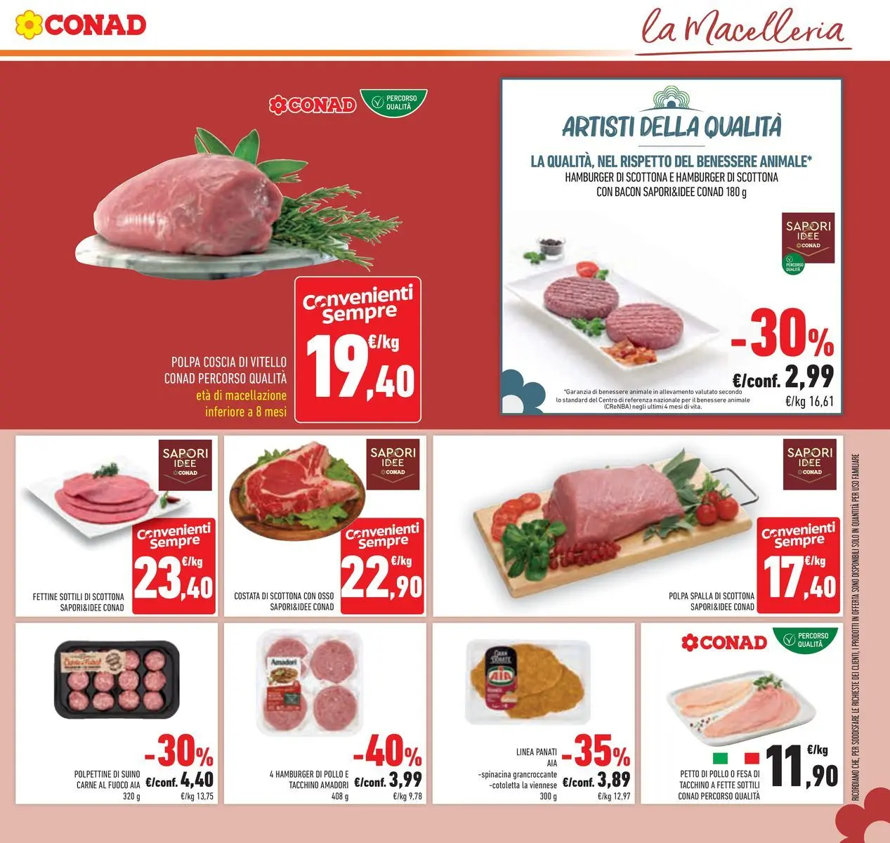 Volantino Conad dal 16/06/2026 > Anteprima | Pagina: 13 | Prodotti: Petto di Pollo, Suino, Tacchino, Hamburger